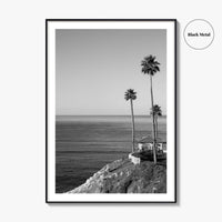 Pismo Beach Black and White Fine Art Photo Print, Shore Cliff Gazebo, California Poster