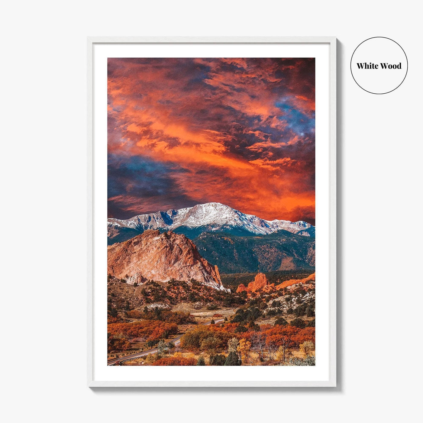 Colorado Springs Fine Art Photo Print, Garden of the Gods, Pikes Peak, CO Poster