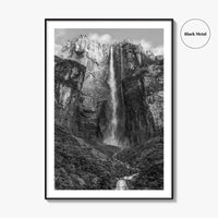 Angel Falls Black and White Fine Art Photo Print, Salto Ángel Venezuela Waterfall Poster
