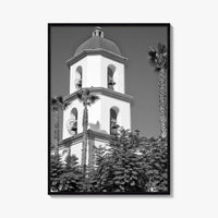 Mission San Juan Capistrano Black and White Fine Art Photo Print, California Basilica Poster
