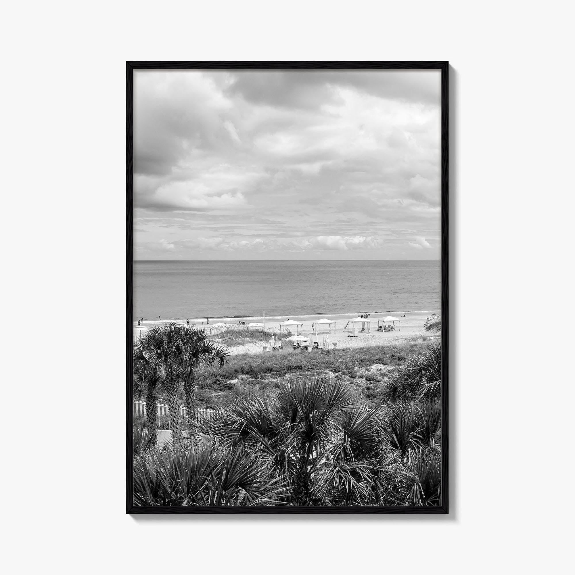Fernandina Beach Black and White Fine Art Photo Print, Amelia Island Florida Coastal Poster