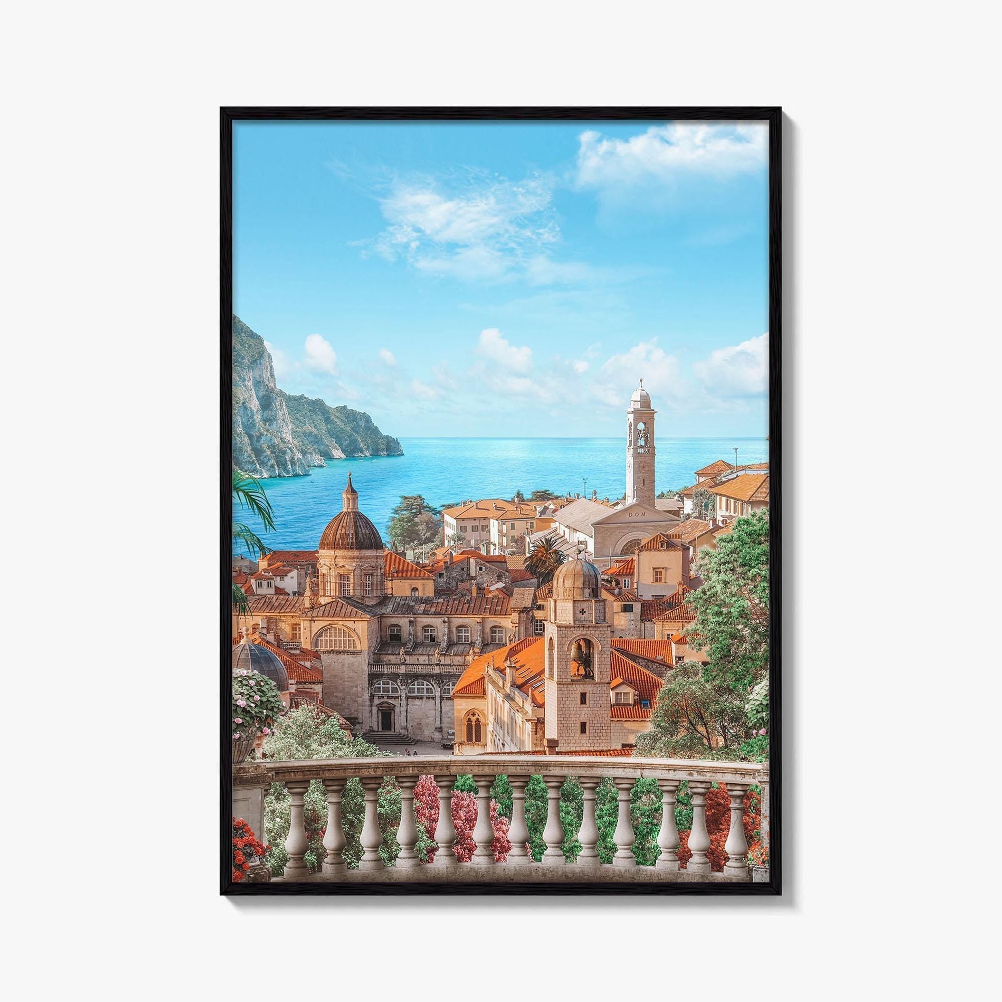 Sicily Fine Art Photo Print, Italy Wall Poster, City and Sea View