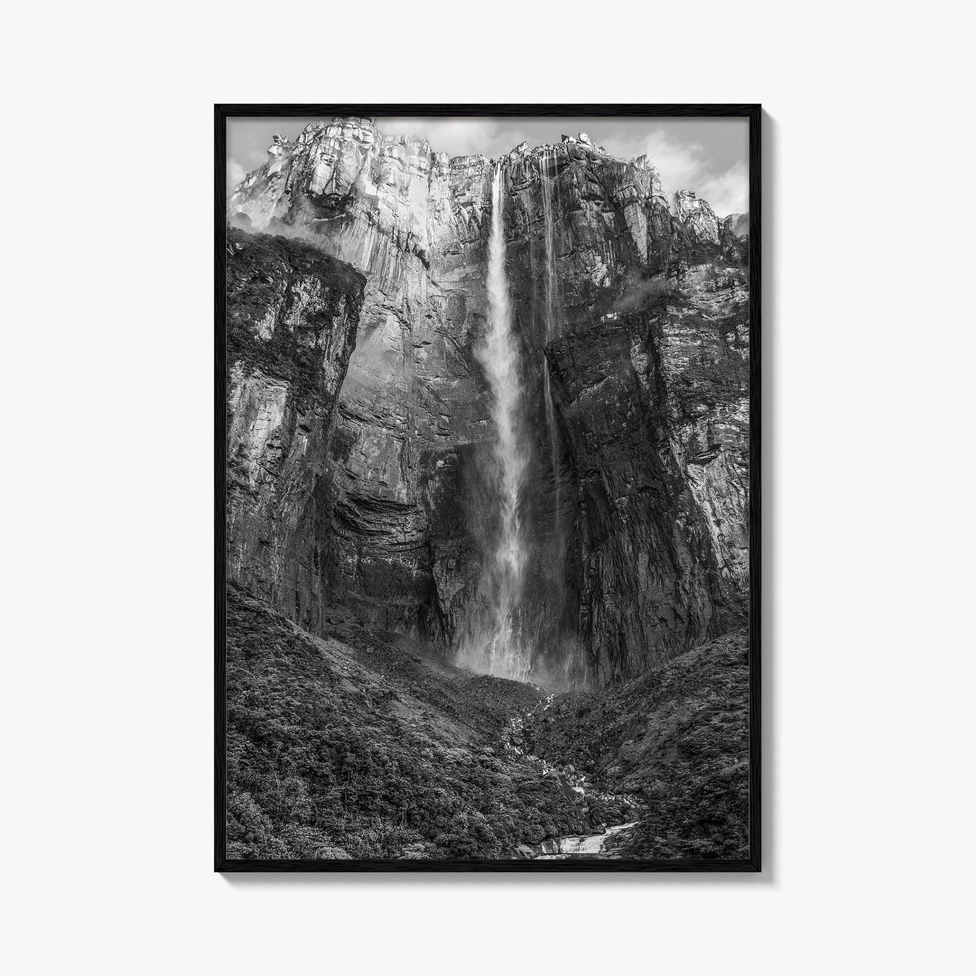 Angel Falls Black and White Fine Art Photo Print, Salto Ángel Venezuela Waterfall Poster