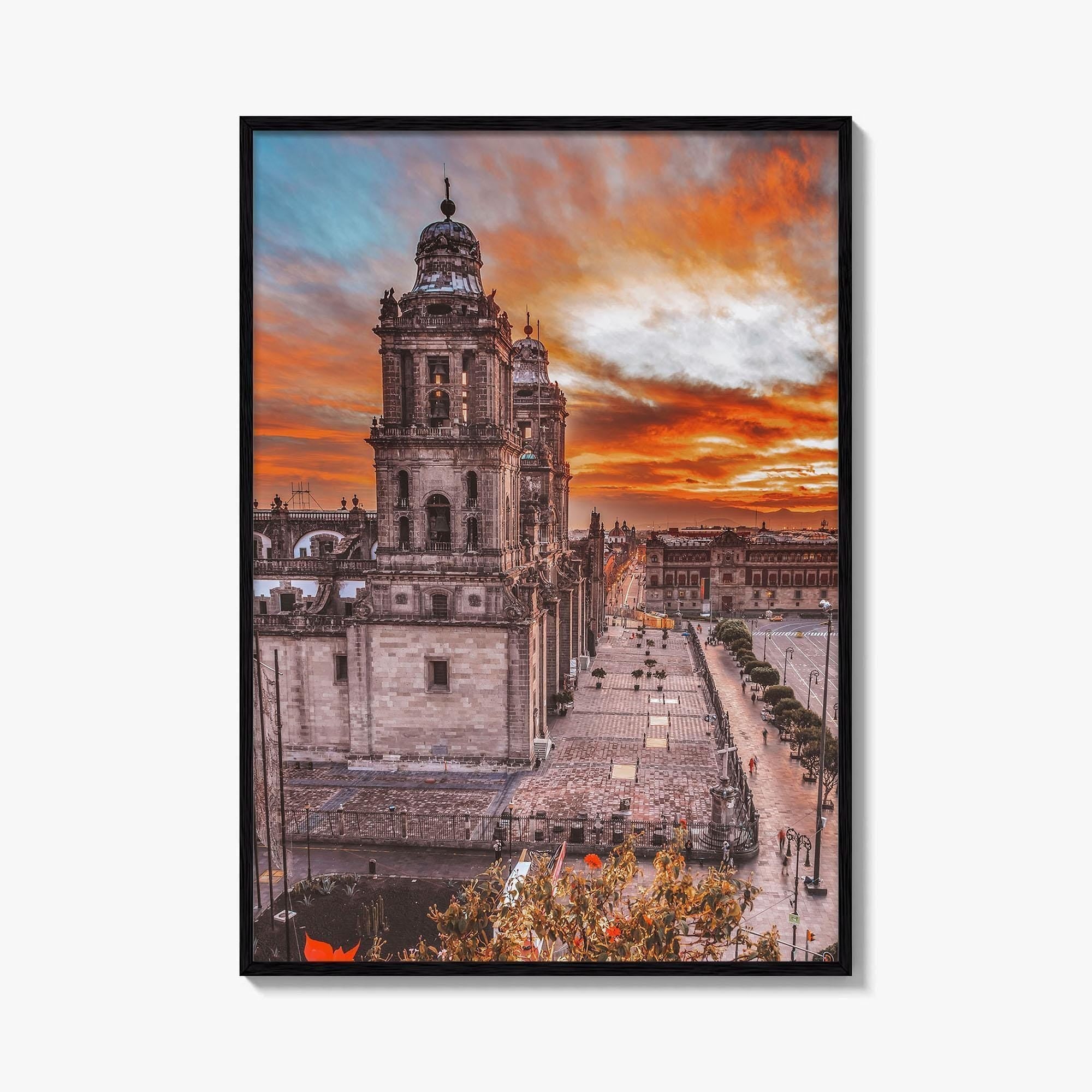 Mexico City Fine Art Photo Print, Zocalo, Metropolitan Cathedral, CDMX, Mexico, Poster
