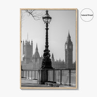 London Black and White Fine Art Photo Print, Big Ben Parliament England UK Poster