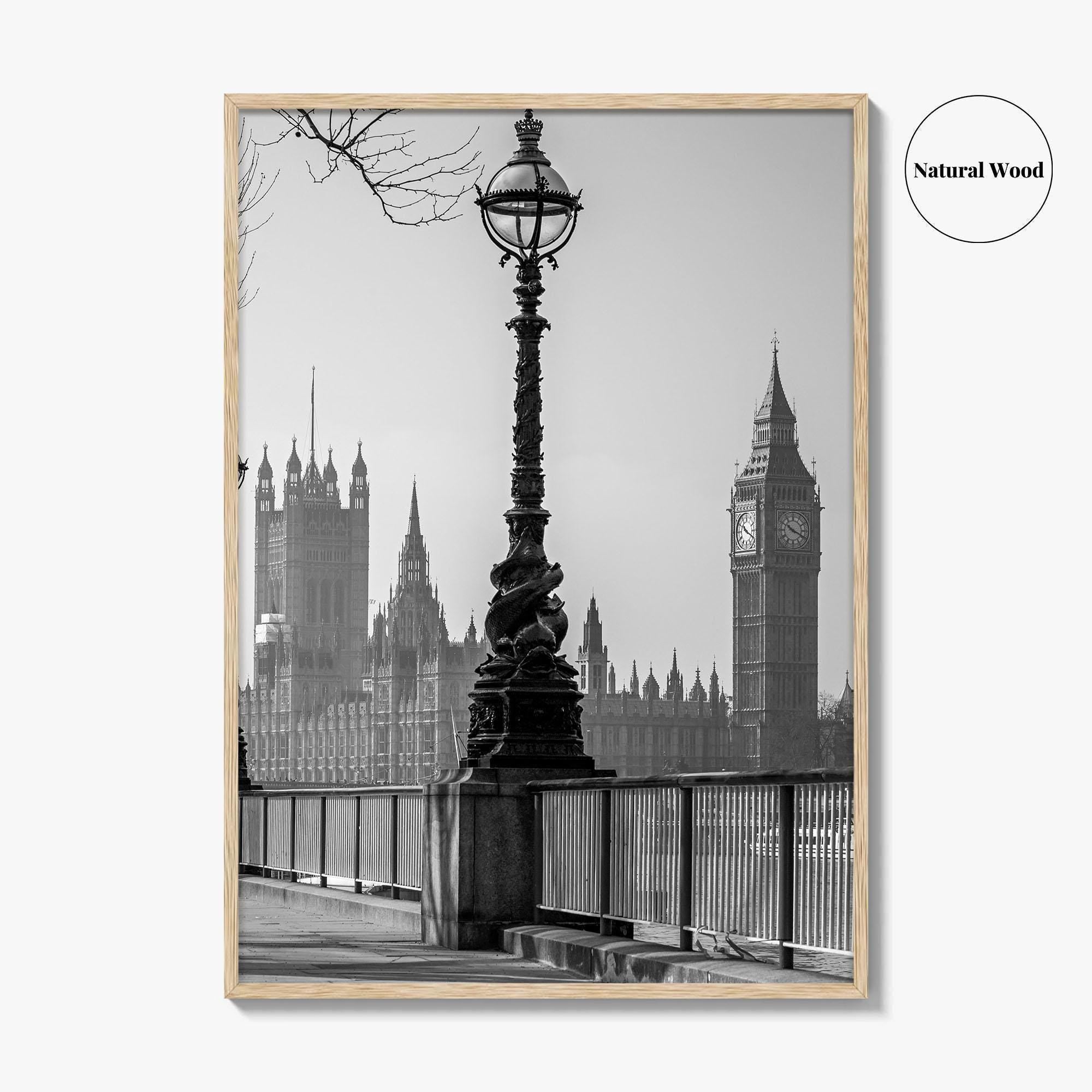 London Black and White Fine Art Photo Print, Big Ben Parliament England UK Poster