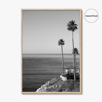 Pismo Beach Black and White Fine Art Photo Print, Shore Cliff Gazebo, California Poster