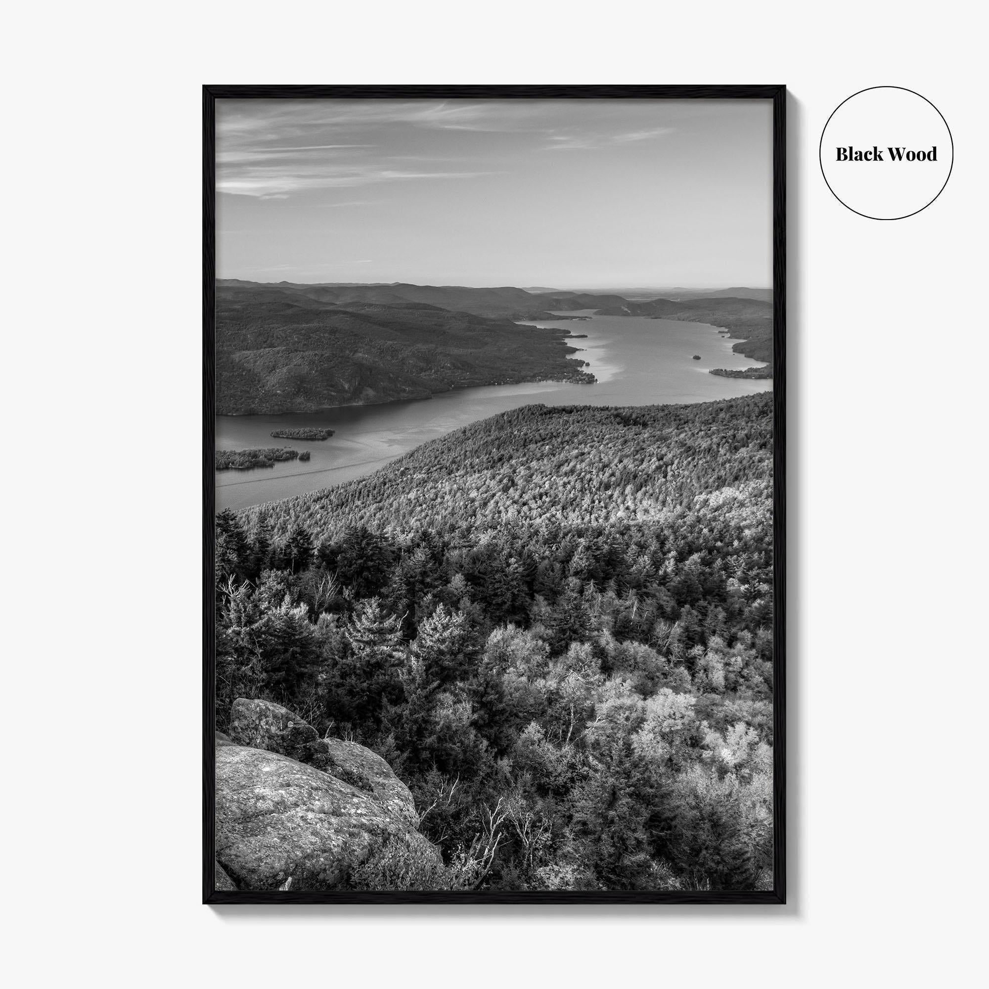 Lake George Black and White Fine Art Photo Print, Adirondacks, Upstate New York Poster