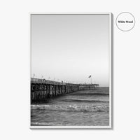 Ventura Black and White Fine Art Photo Print, San Buenaventura, California, USA, Pier, Poster