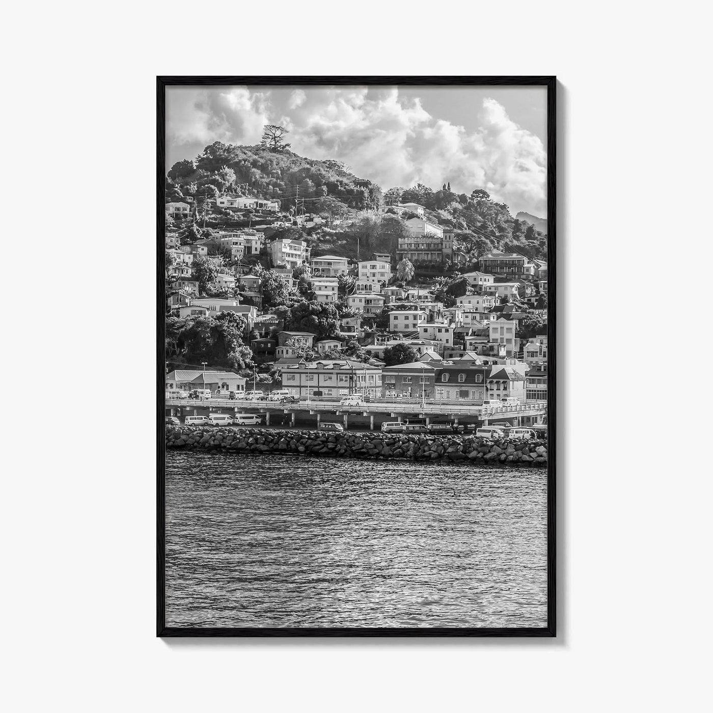 St George's Grenada Black and White Fine Art Photo Print, Caribbean Wall Poster