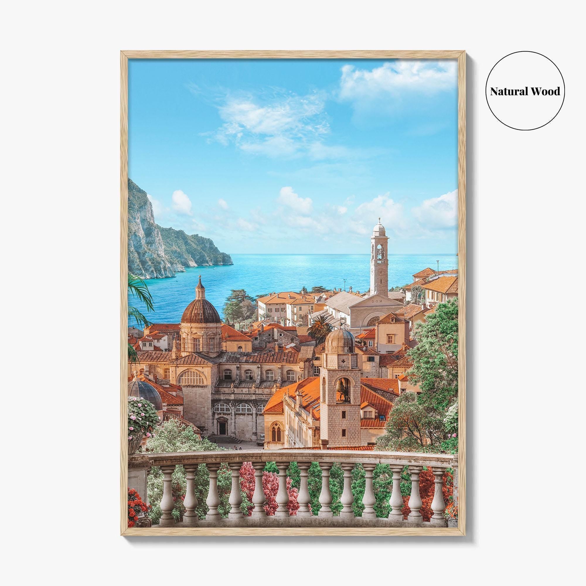 Sicily Fine Art Photo Print, Italy Wall Poster, City and Sea View