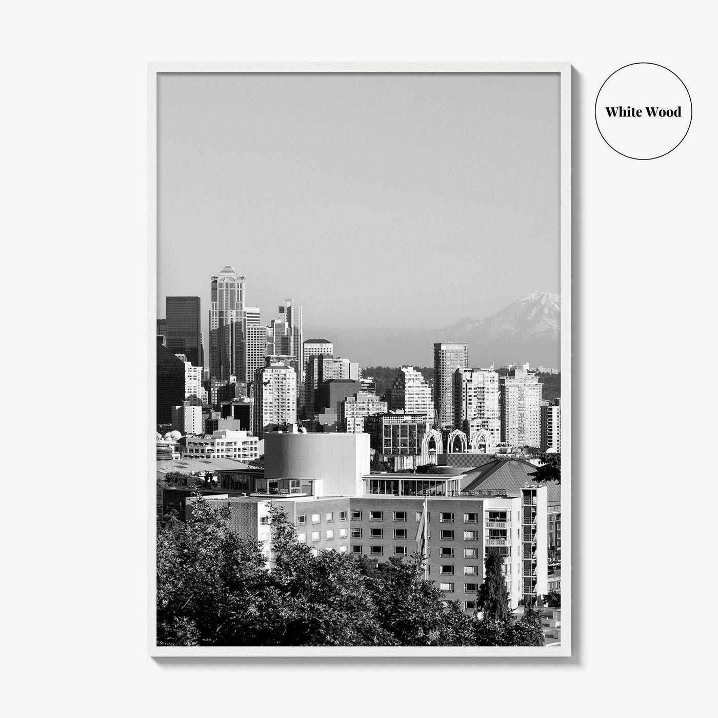 Seattle Black and White Fine Art Photo Print, Downtown, Washington, USA, Wall Decor, Poster