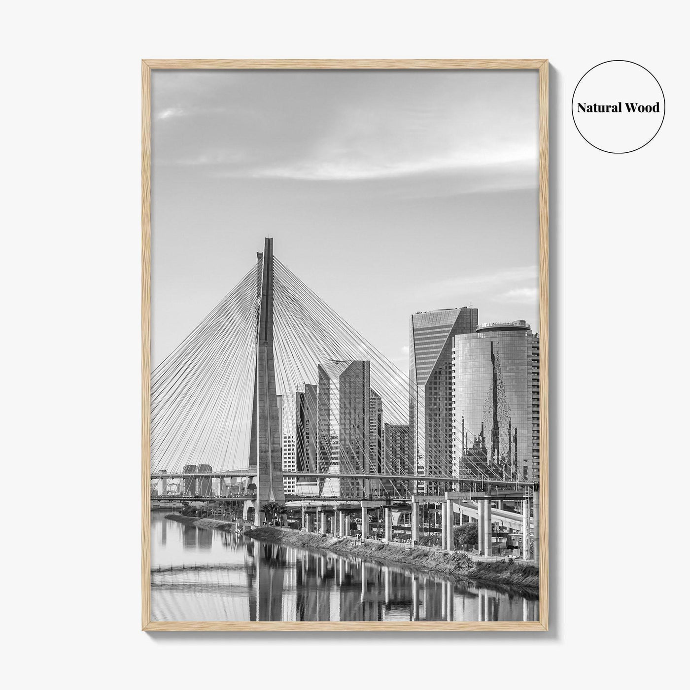 Sao Paulo Black and White Fine Art Photo Print, Octavio Frias Bridge Brazil Poster