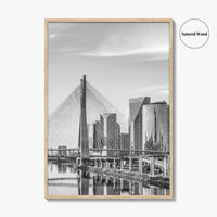 Sao Paulo Black and White Fine Art Photo Print, Octavio Frias Bridge Brazil Poster