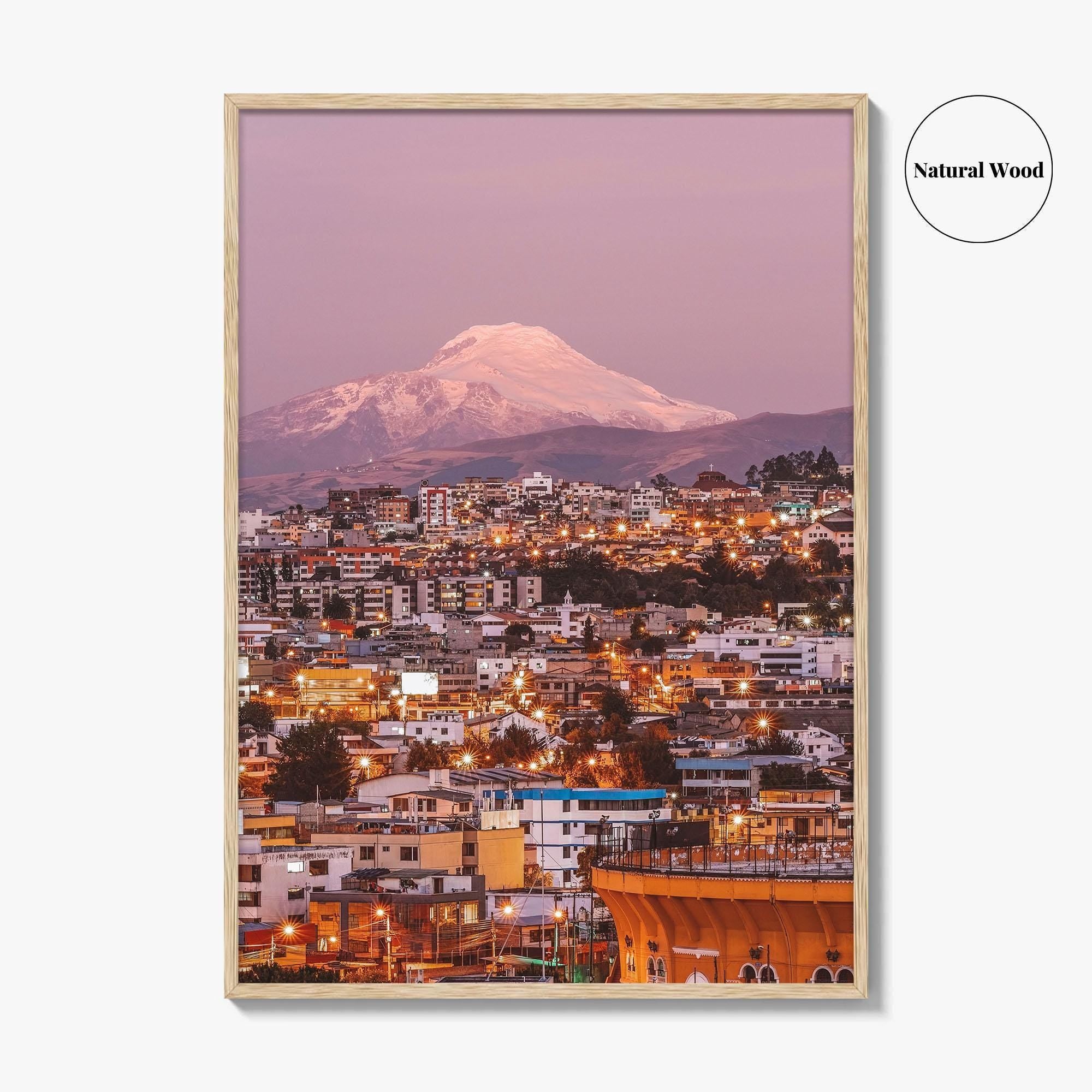 Quito Skyline Fine Art Photo Print, Ecuador, Cayambe Volcano, Bullring, Wall Decor, Poster