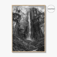 Angel Falls Black and White Fine Art Photo Print, Salto Ángel Venezuela Waterfall Poster