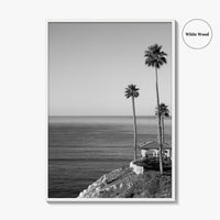 Pismo Beach Black and White Fine Art Photo Print, Shore Cliff Gazebo, California Poster