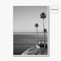 Pismo Beach Black and White Fine Art Photo Print, Shore Cliff Gazebo, California Poster