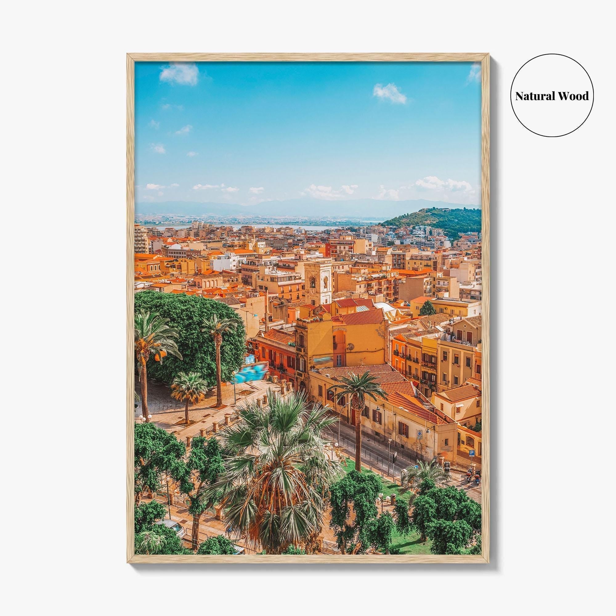 Cagliari Skyline Fine Art Photo Print, Sardinia Italy Wall Decor Poster