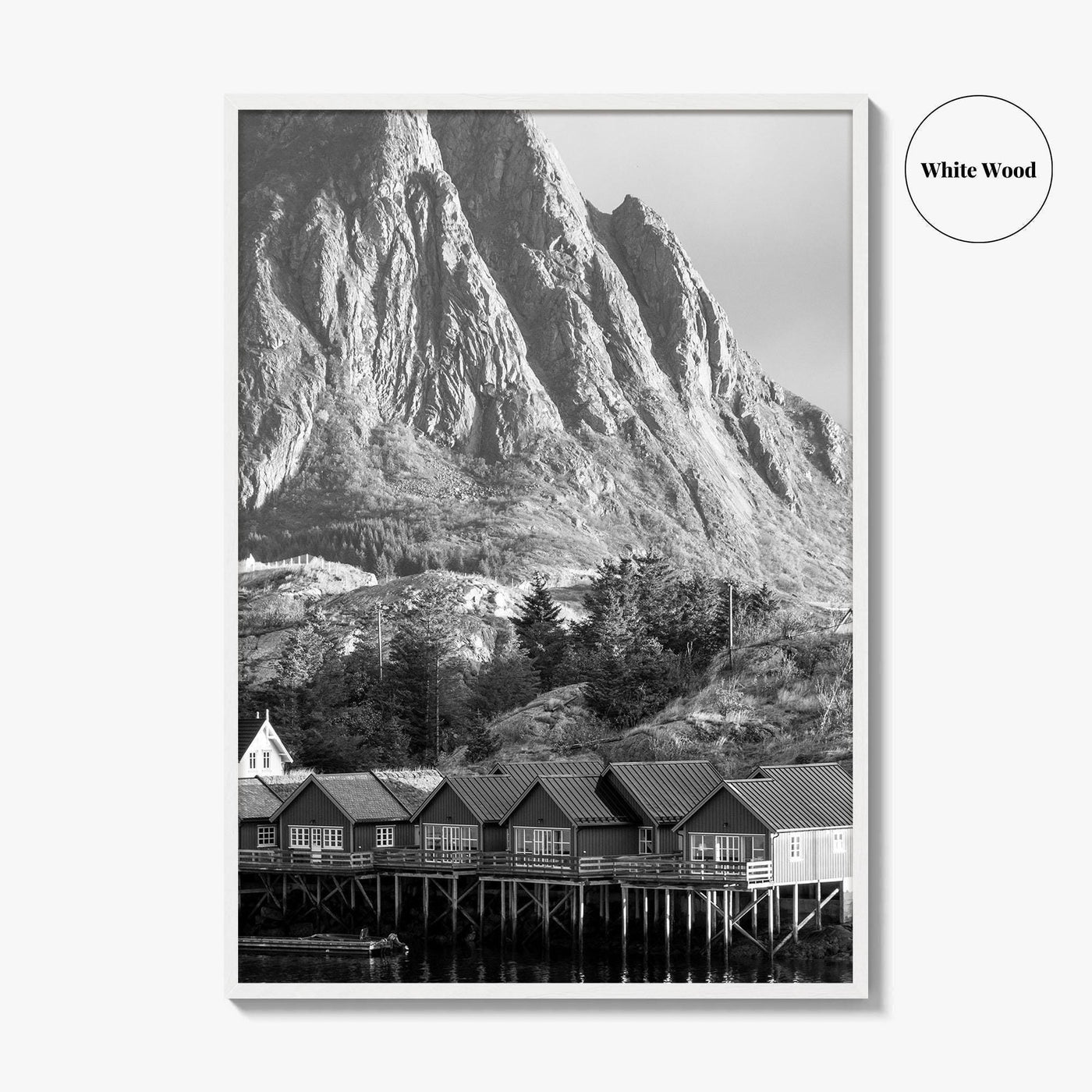 Hamnoy Norway Black and White Fine Art Photo Print, Lofoten Islands, Reine, Moskenes Poster