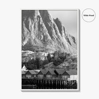 Hamnoy Norway Black and White Fine Art Photo Print, Lofoten Islands, Reine, Moskenes Poster