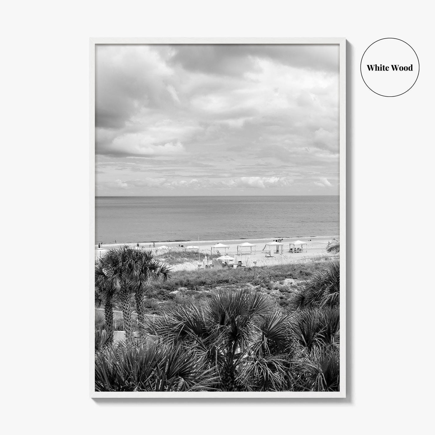 Fernandina Beach Black and White Fine Art Photo Print, Amelia Island Florida Coastal Poster
