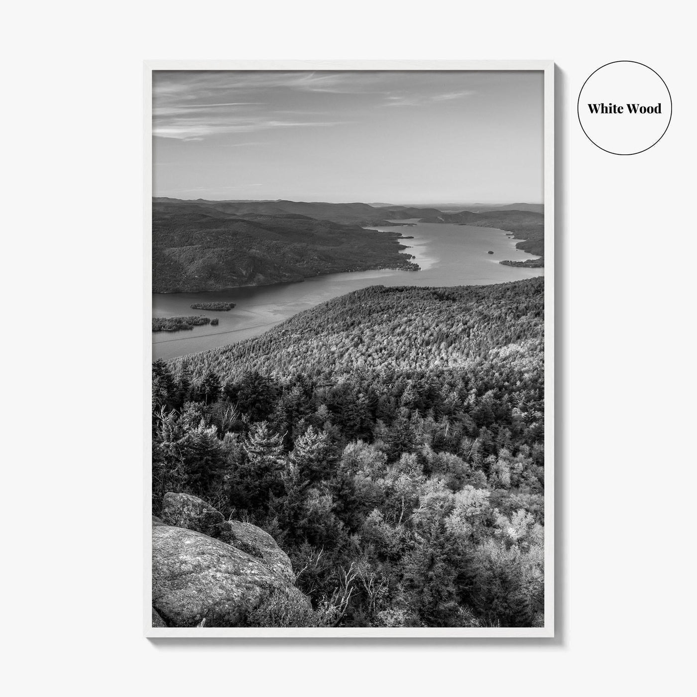 Lake George Black and White Fine Art Photo Print, Adirondacks, Upstate New York Poster