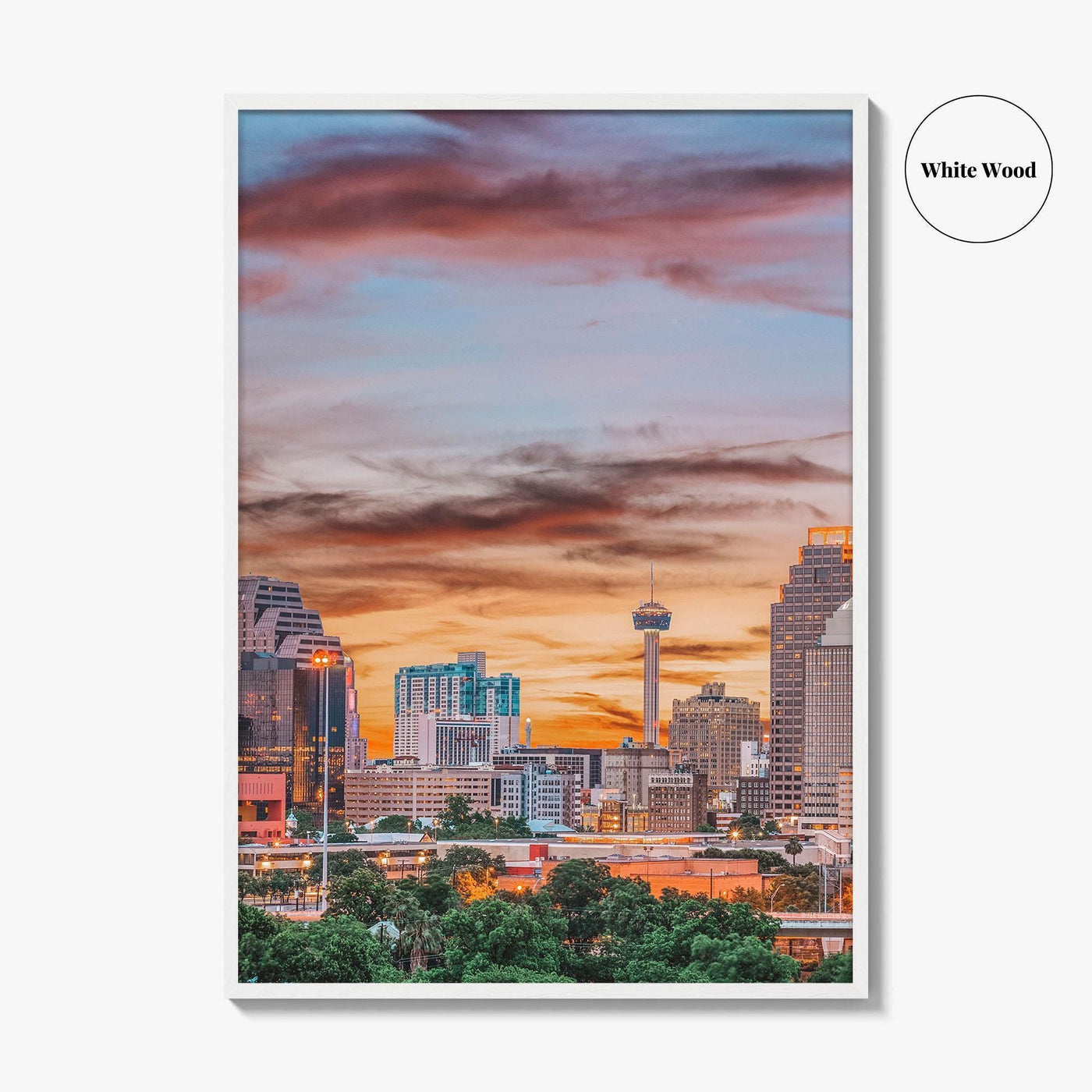 San Antonio Skyline Fine Art Photo Print, Texas USA Downtown Wall Decor Poster