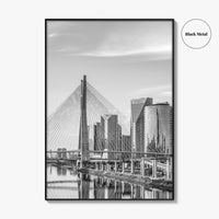 Sao Paulo Black and White Fine Art Photo Print, Octavio Frias Bridge Brazil Poster