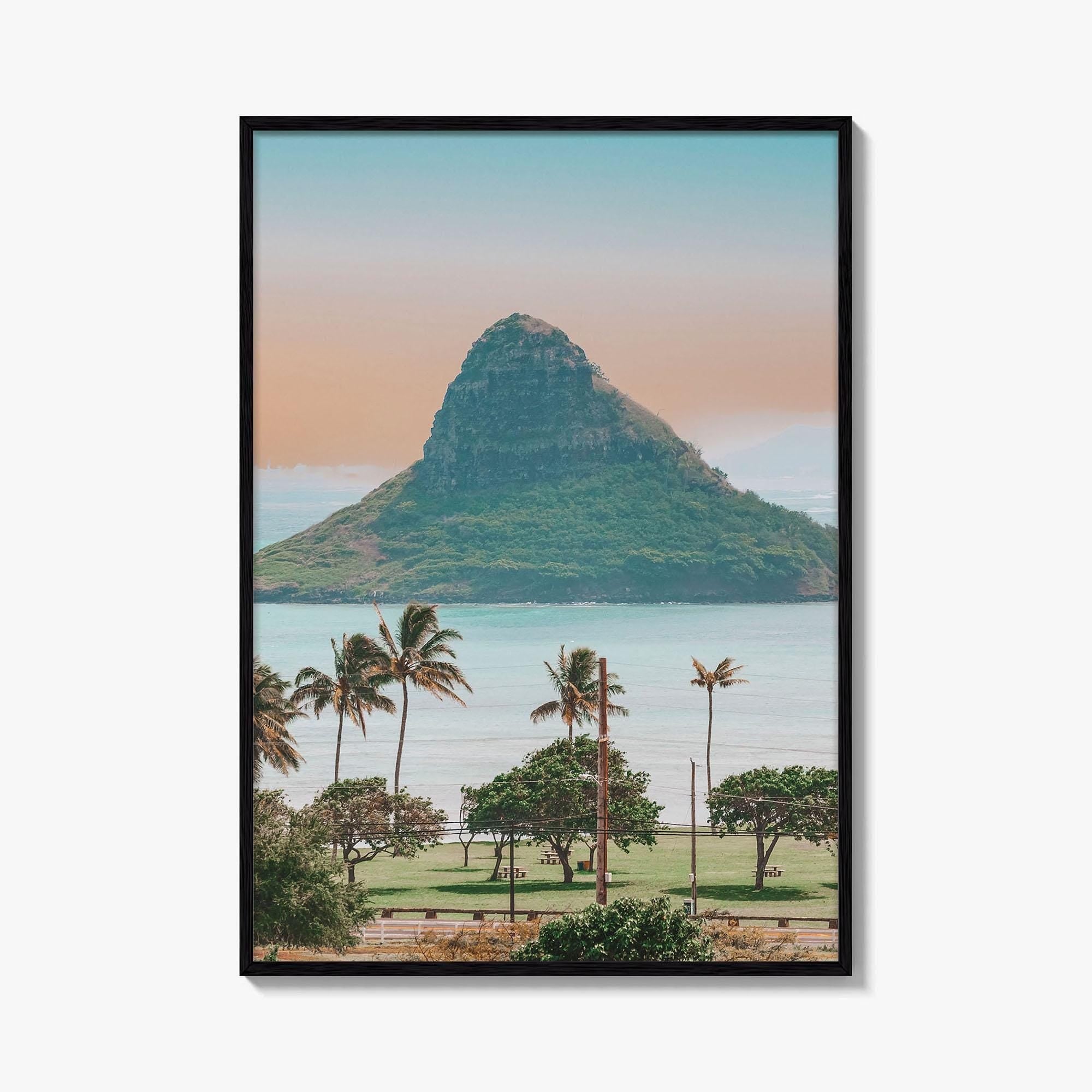 Hanauma Bay Oahu Fine Art Photo Print, Honolulu Hawaii, Palm Trees Beach Wall Decor