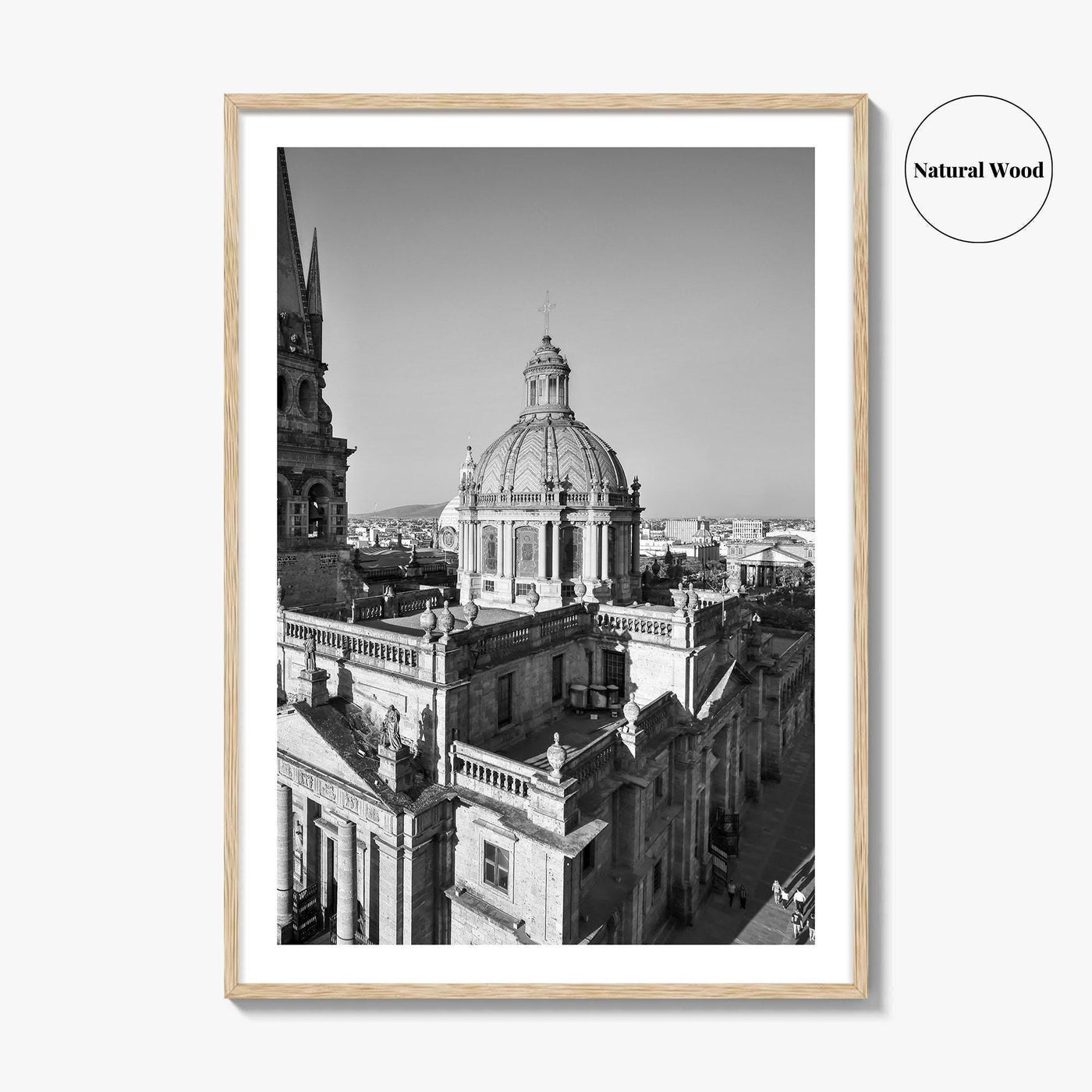 Guadalajara Black and White Fine Art Photo Print, Cathedral, Jalisco Mexico, Wall Poster