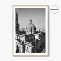 Guadalajara Black and White Fine Art Photo Print, Cathedral, Jalisco Mexico, Wall Poster