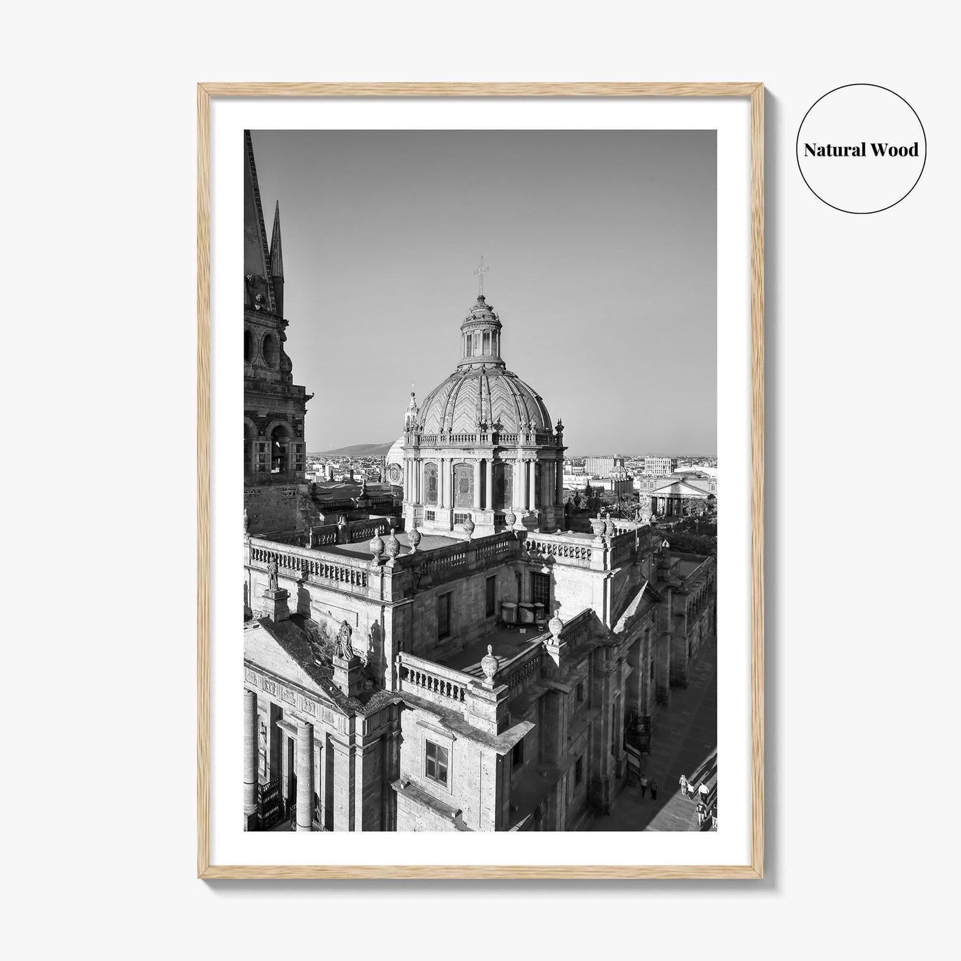 Guadalajara Black and White Fine Art Photo Print, Cathedral, Jalisco Mexico, Wall Poster