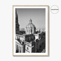 Guadalajara Black and White Fine Art Photo Print, Cathedral, Jalisco Mexico, Wall Poster