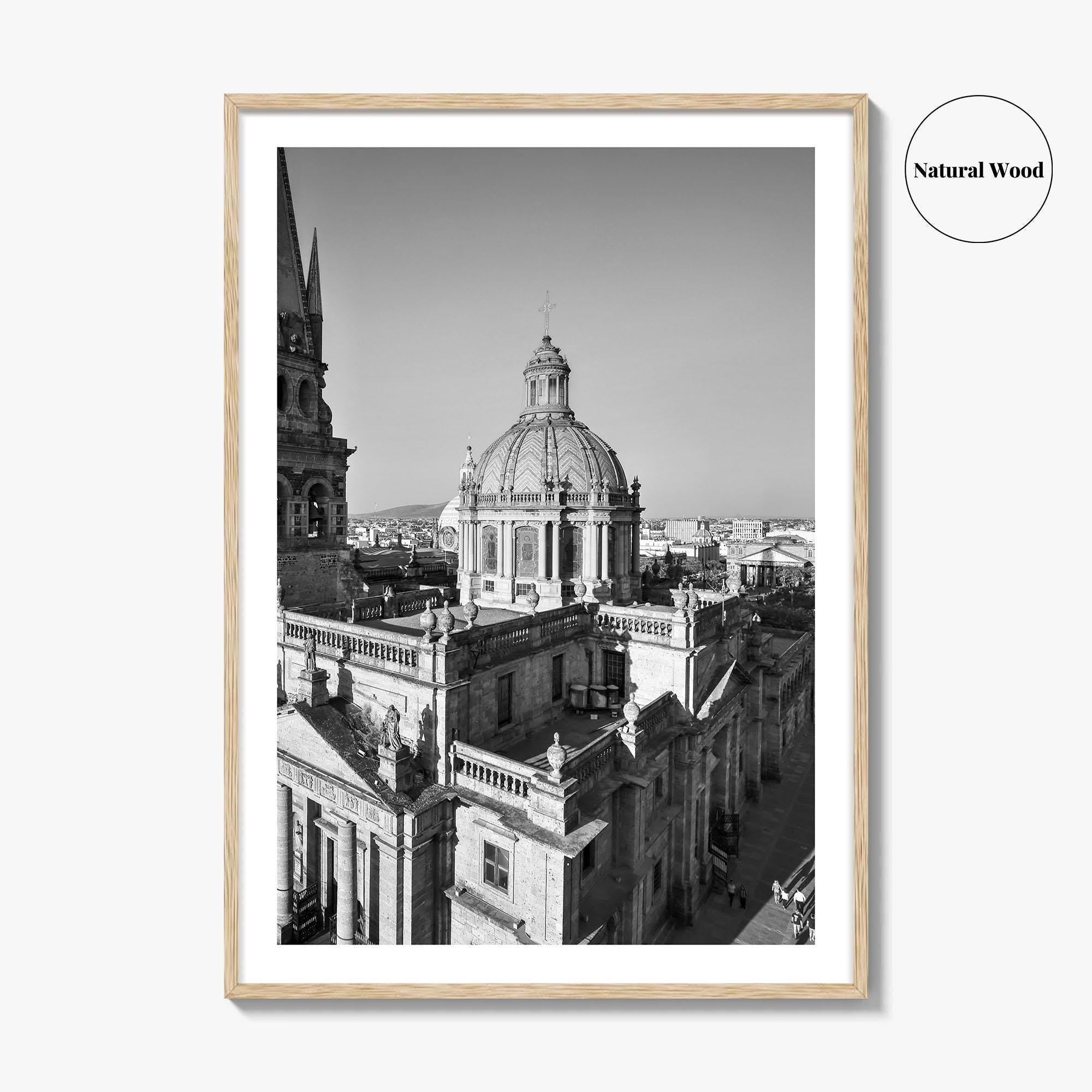 Guadalajara Black and White Fine Art Photo Print, Cathedral, Jalisco Mexico, Wall Poster