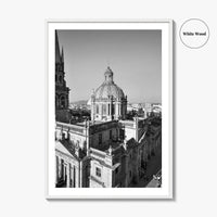 Guadalajara Black and White Fine Art Photo Print, Cathedral, Jalisco Mexico, Wall Poster