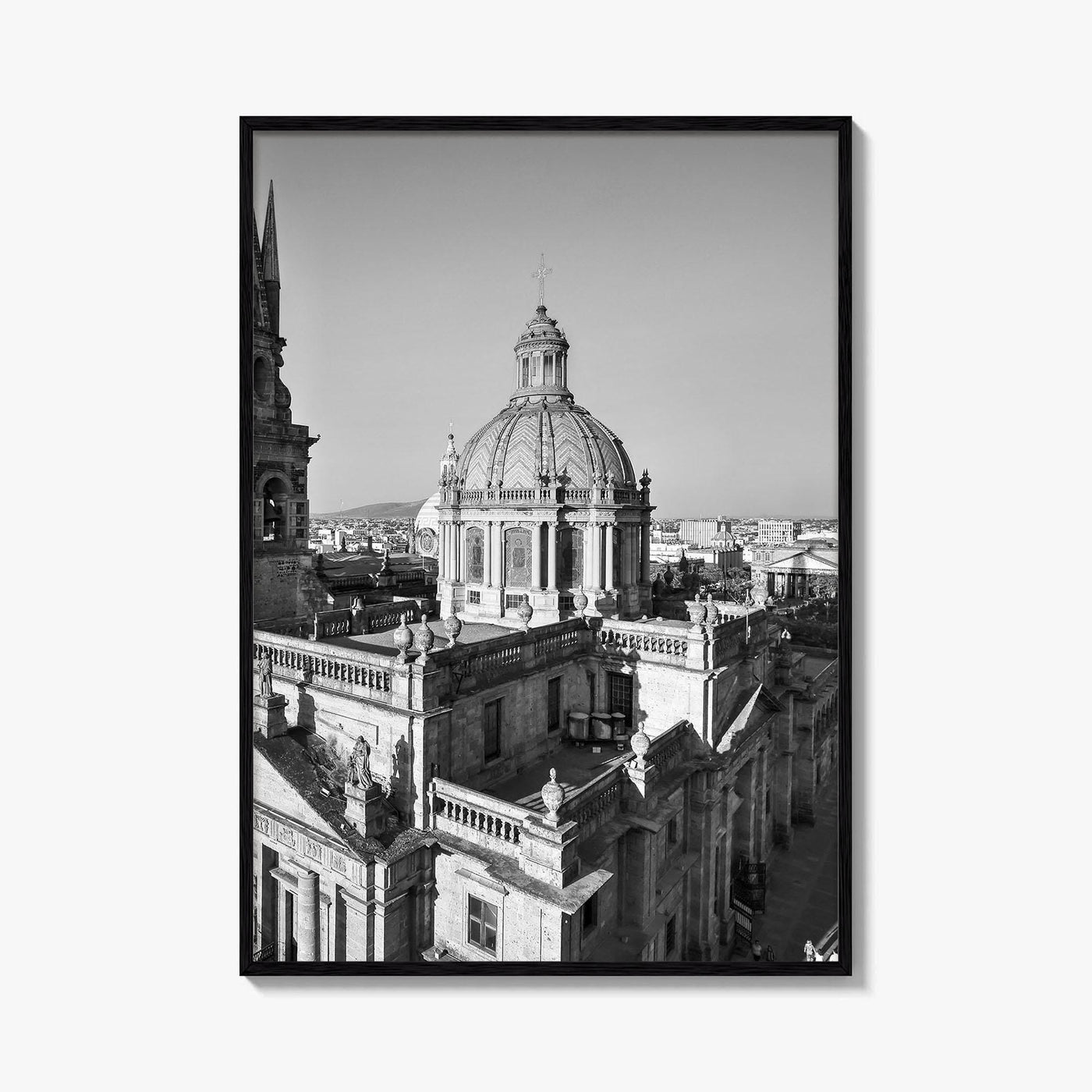 Guadalajara Black and White Fine Art Photo Print, Cathedral, Jalisco Mexico, Wall Poster