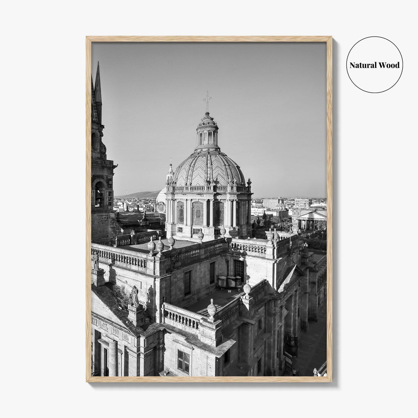 Guadalajara Black and White Fine Art Photo Print, Cathedral, Jalisco Mexico, Wall Poster