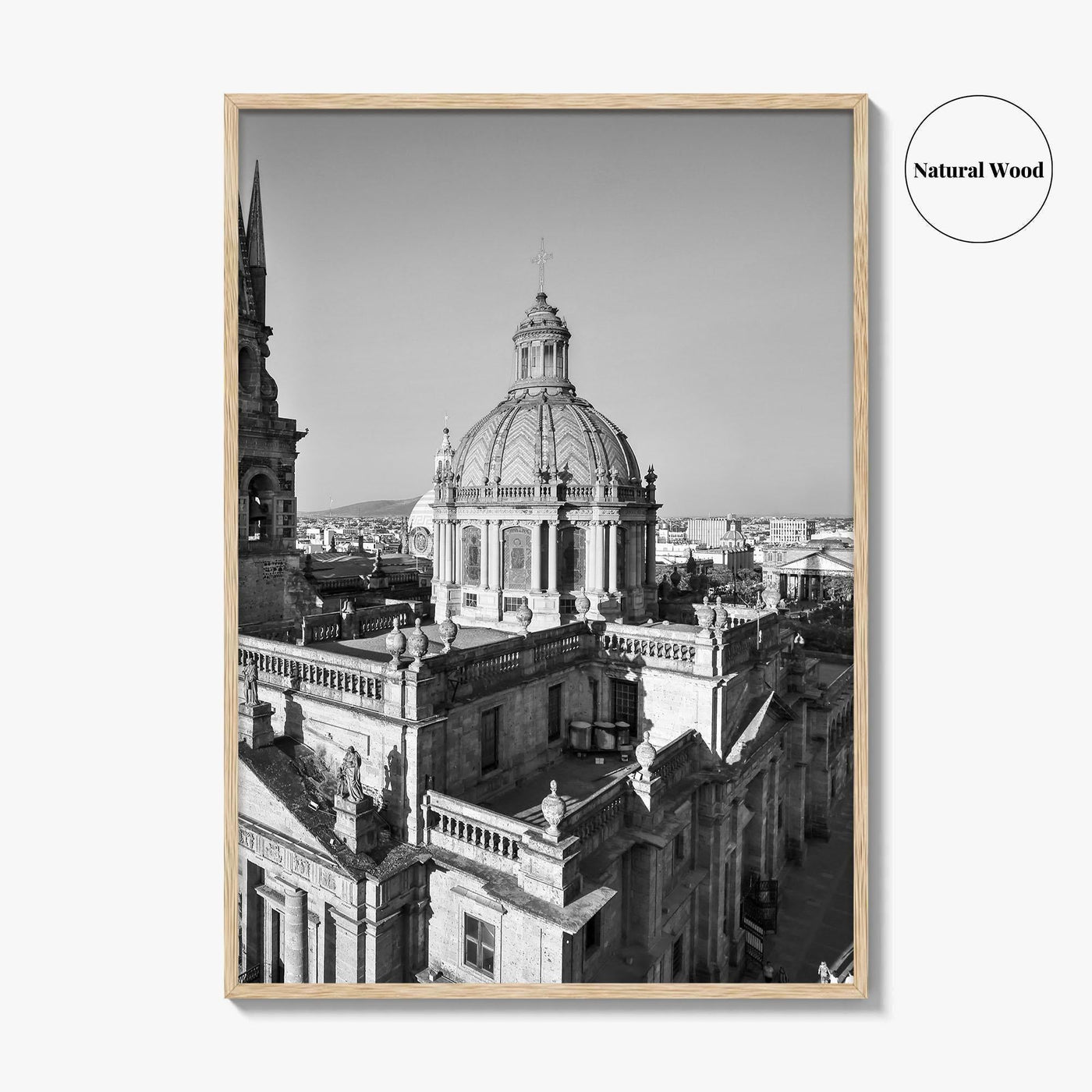 Guadalajara Black and White Fine Art Photo Print, Cathedral, Jalisco Mexico, Wall Poster