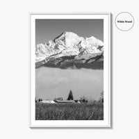Mount Baker Black and White Fine Art Photo Print, North Cascades Washington Poster