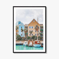 Nassau Bahamas Fine Art Photo Print, Coastline Homes, Wall Poster, New Providence