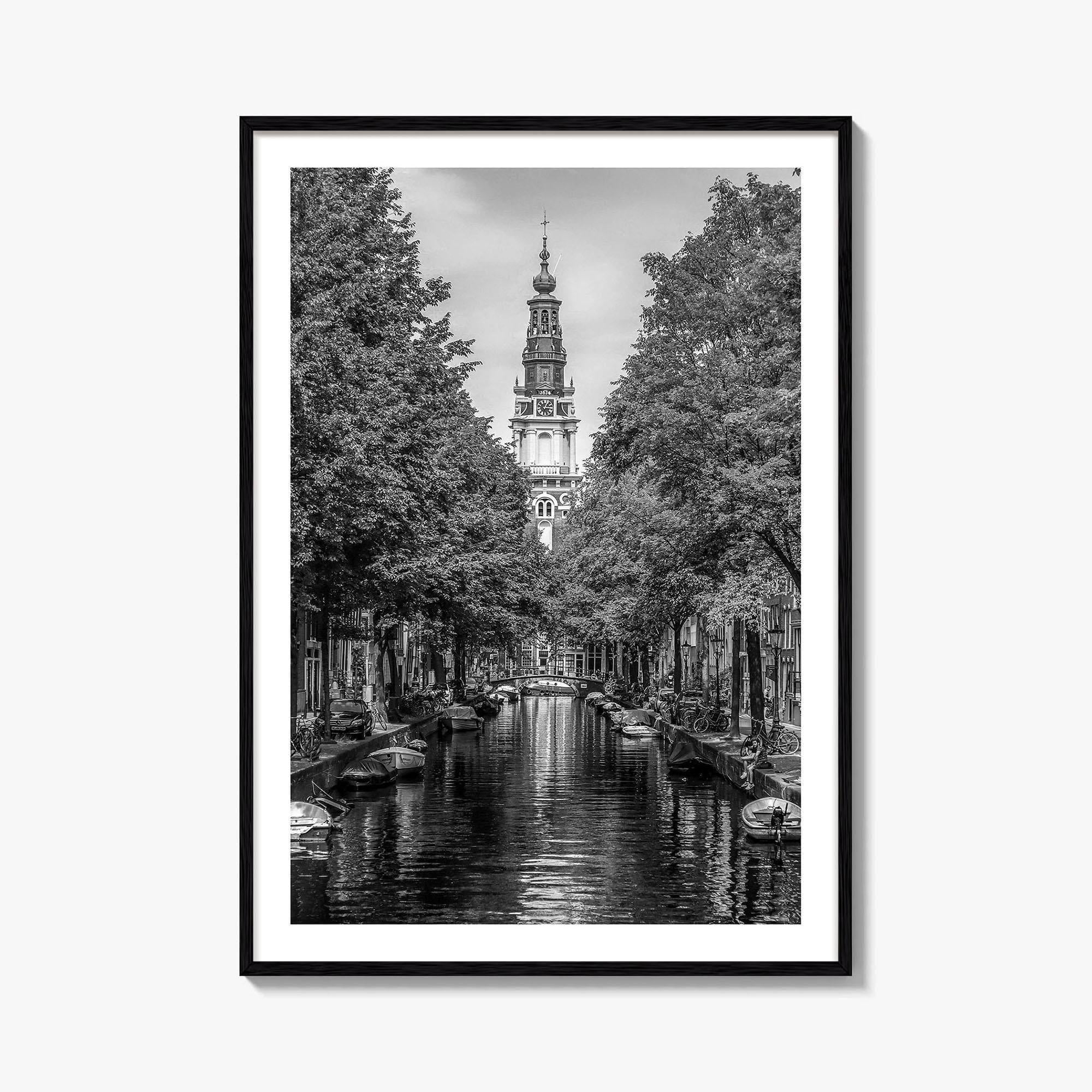 Amsterdam Black and White Fine Art Photo Print, Canals, Netherlands Holland Wall Decor Poster