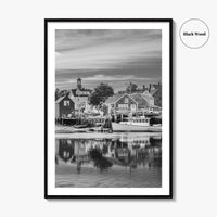 Portsmouth Black and White Fine Art Photo Print, Piscataqua River New Hampshire Poster