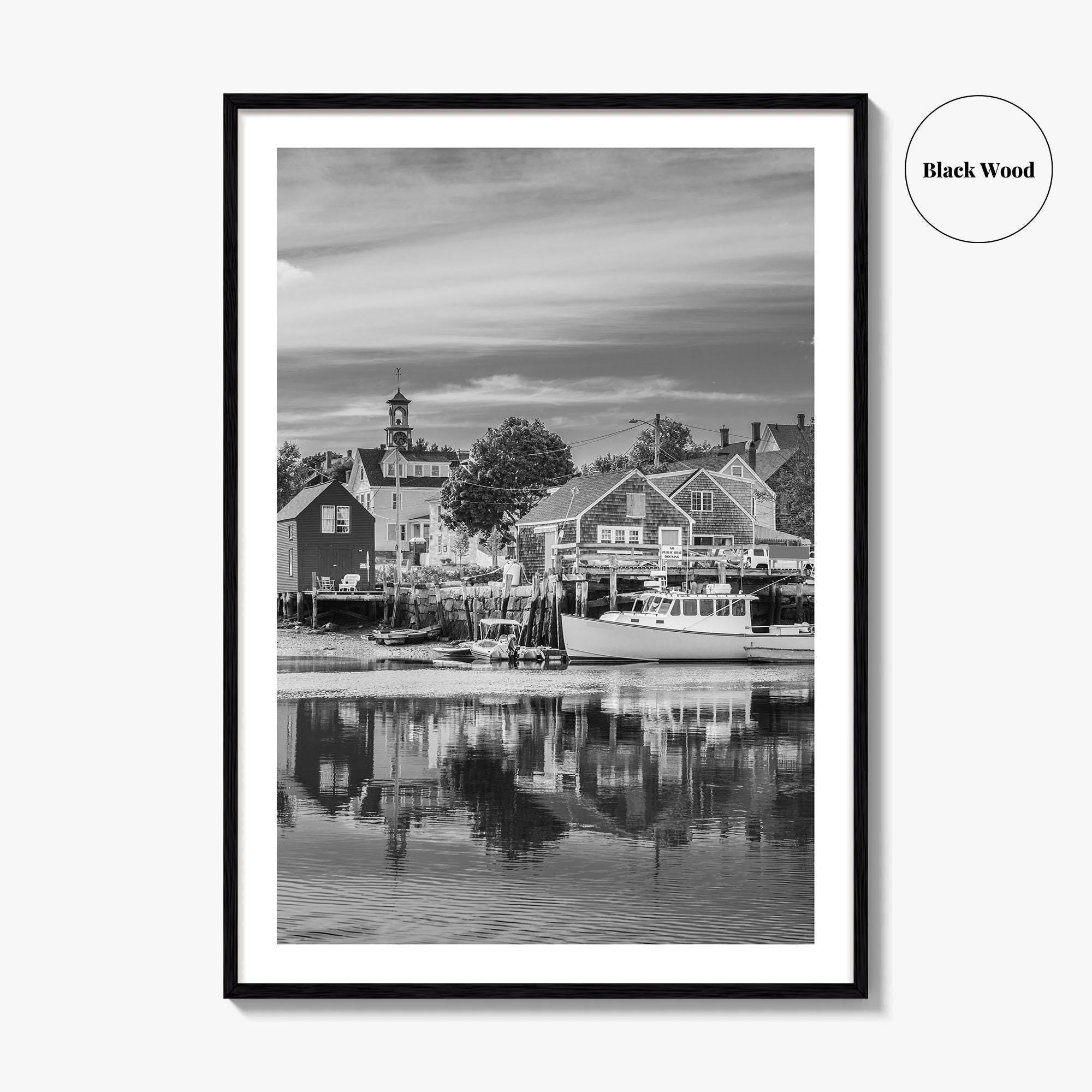 Portsmouth Black and White Fine Art Photo Print, Piscataqua River New Hampshire Poster