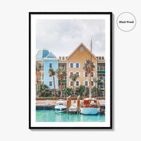 Nassau Bahamas Fine Art Photo Print, Coastline Homes, Wall Poster, New Providence