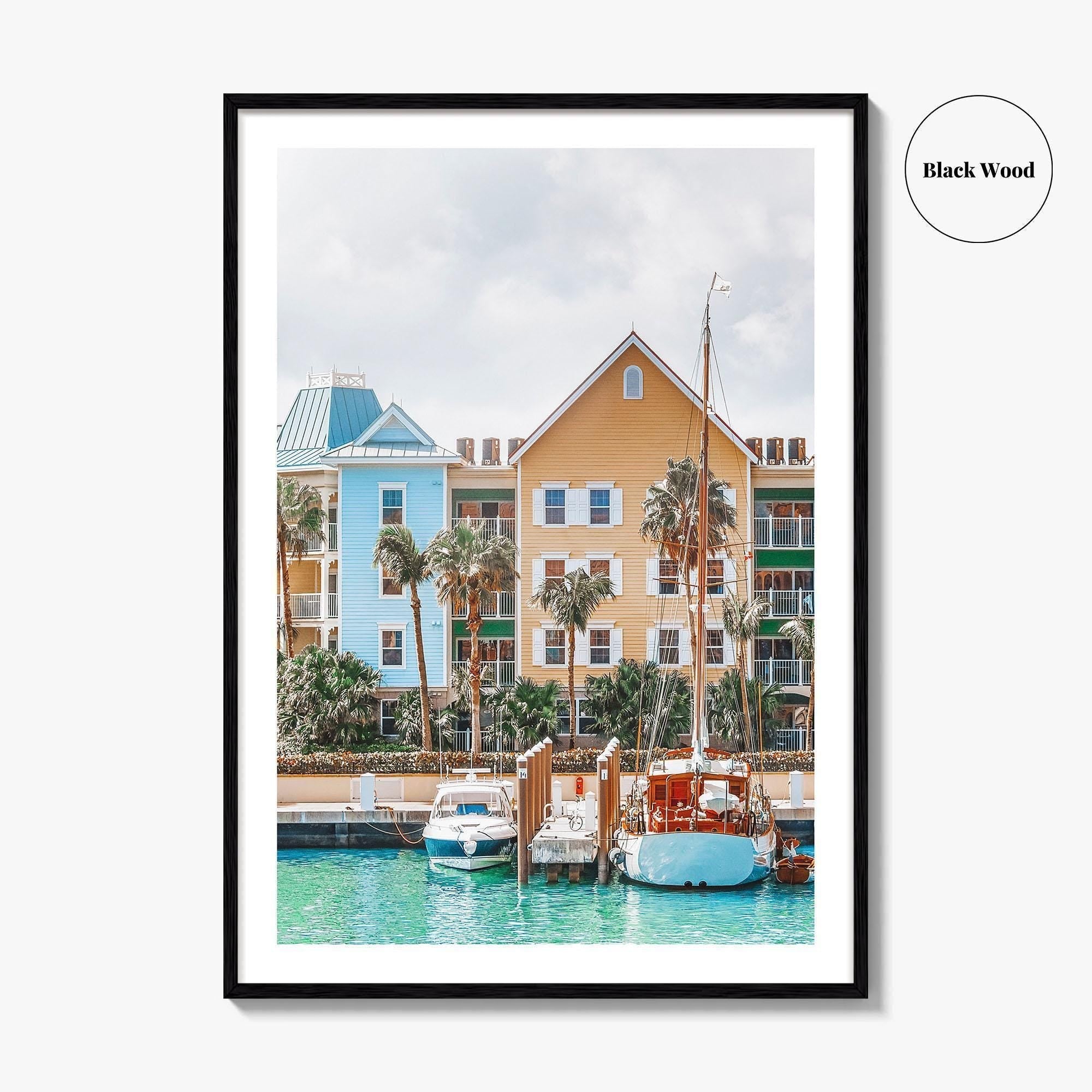 Nassau Bahamas Fine Art Photo Print, Coastline Homes, Wall Poster, New Providence