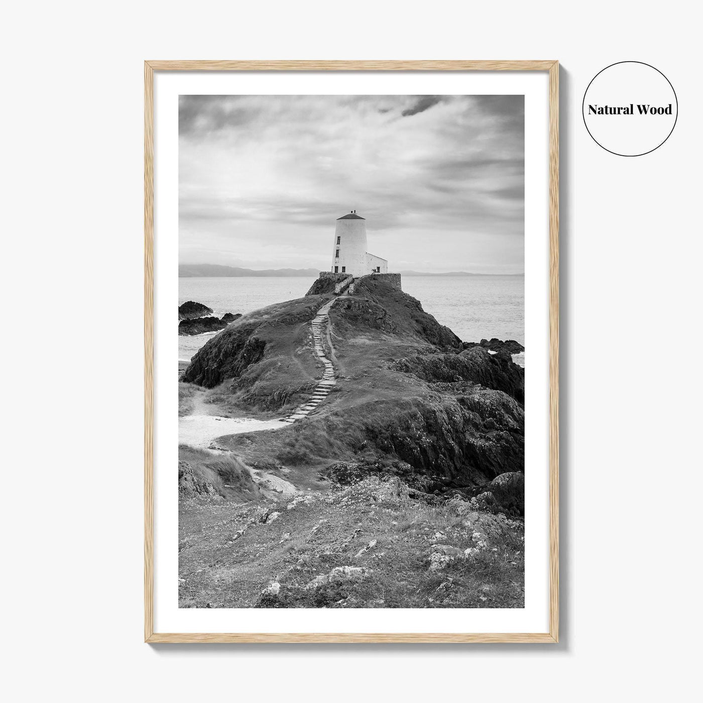 Llanddwyn Island Black and White Fine Art Photo Print, Lighthouse Anglesey Poster