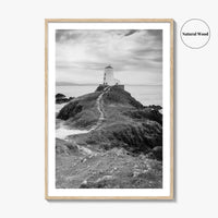 Llanddwyn Island Black and White Fine Art Photo Print, Lighthouse Anglesey Poster