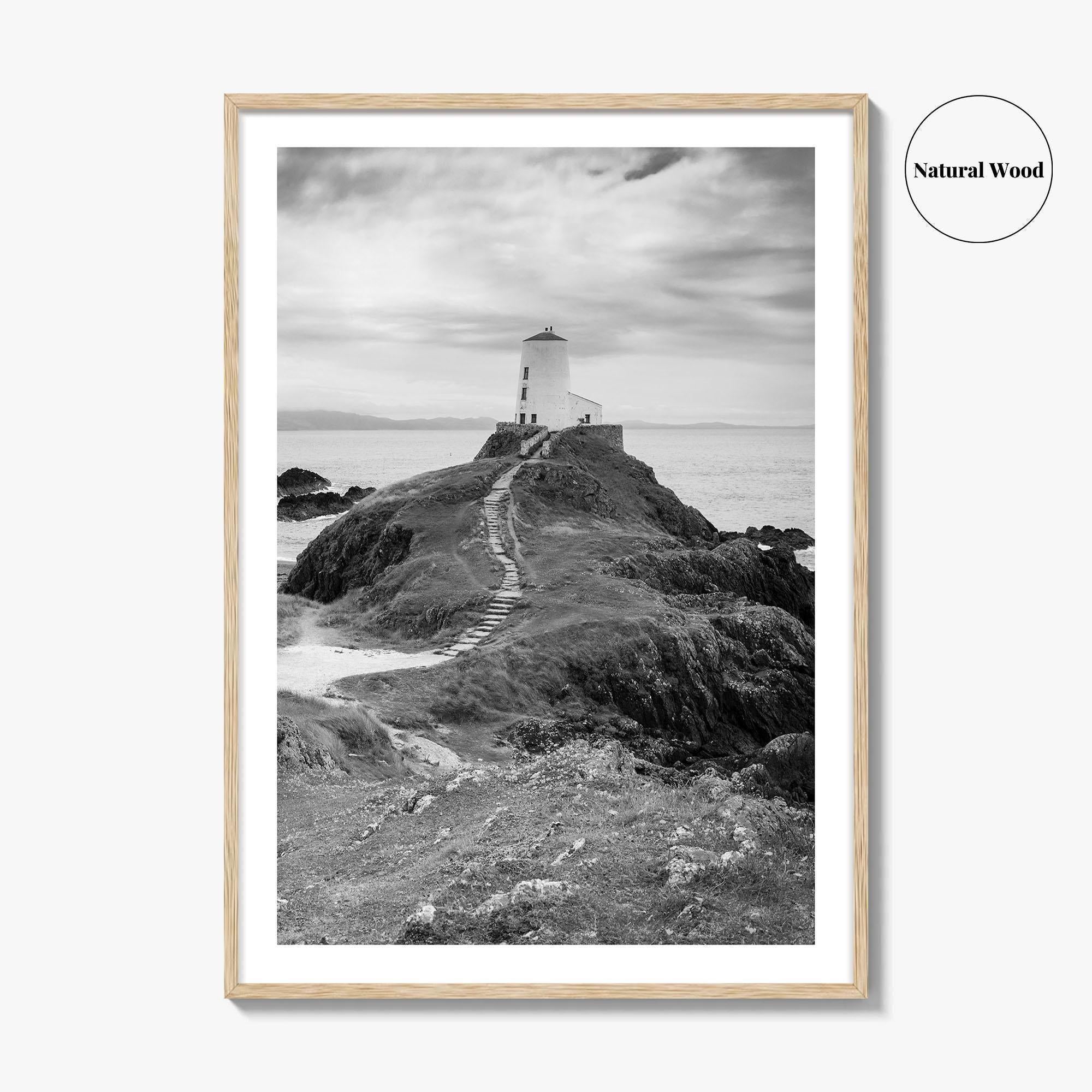 Llanddwyn Island Black and White Fine Art Photo Print, Lighthouse Anglesey Poster