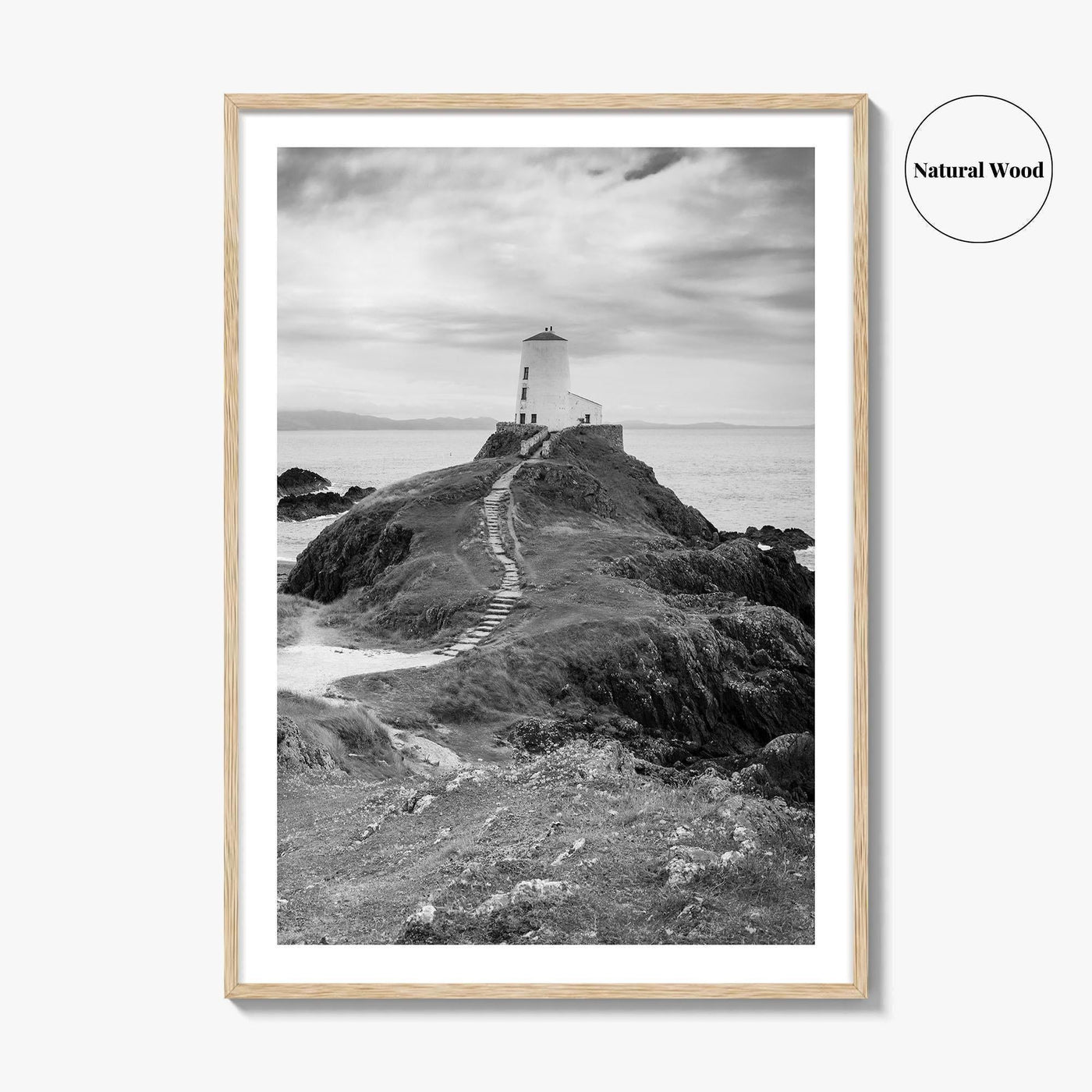 Llanddwyn Island Black and White Fine Art Photo Print, Lighthouse Anglesey Poster